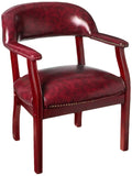 Boss Captains Chair In Burgundy Vinyl