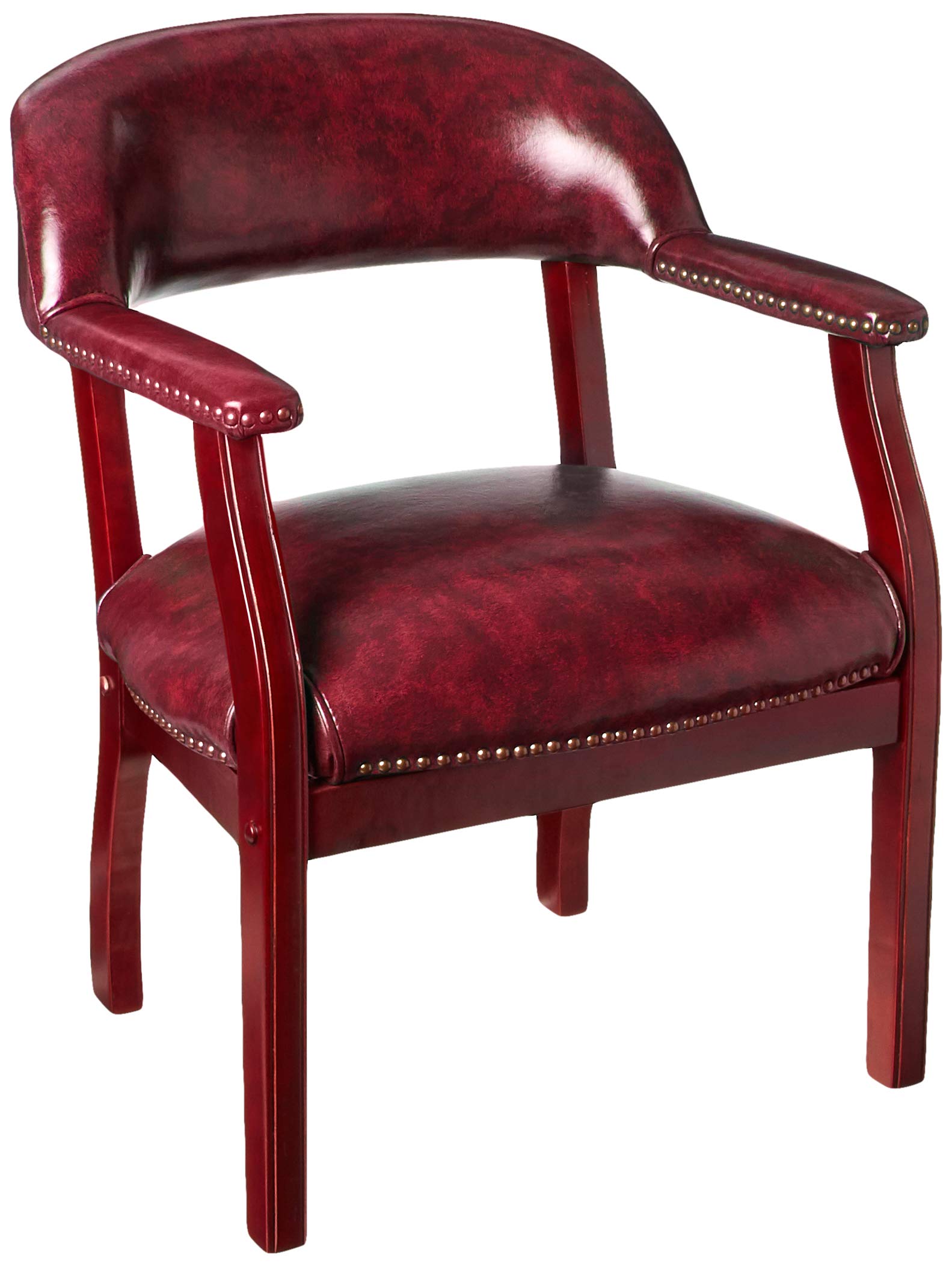 Boss Captains Chair In Burgundy Vinyl