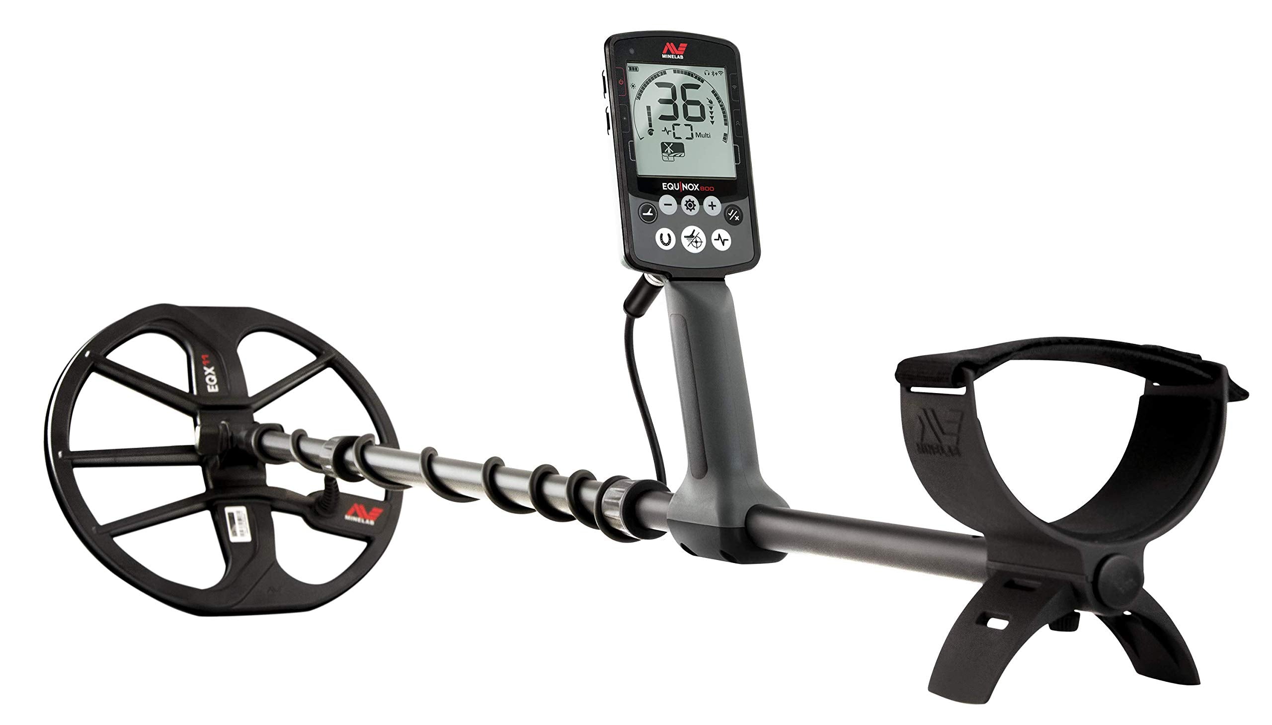 Minelab Equinox 800 Multi-Frequency Waterproof Metal Detector For Adults With Eqx 11' Double-D Smart Coil (4 Detect Modes, Wire