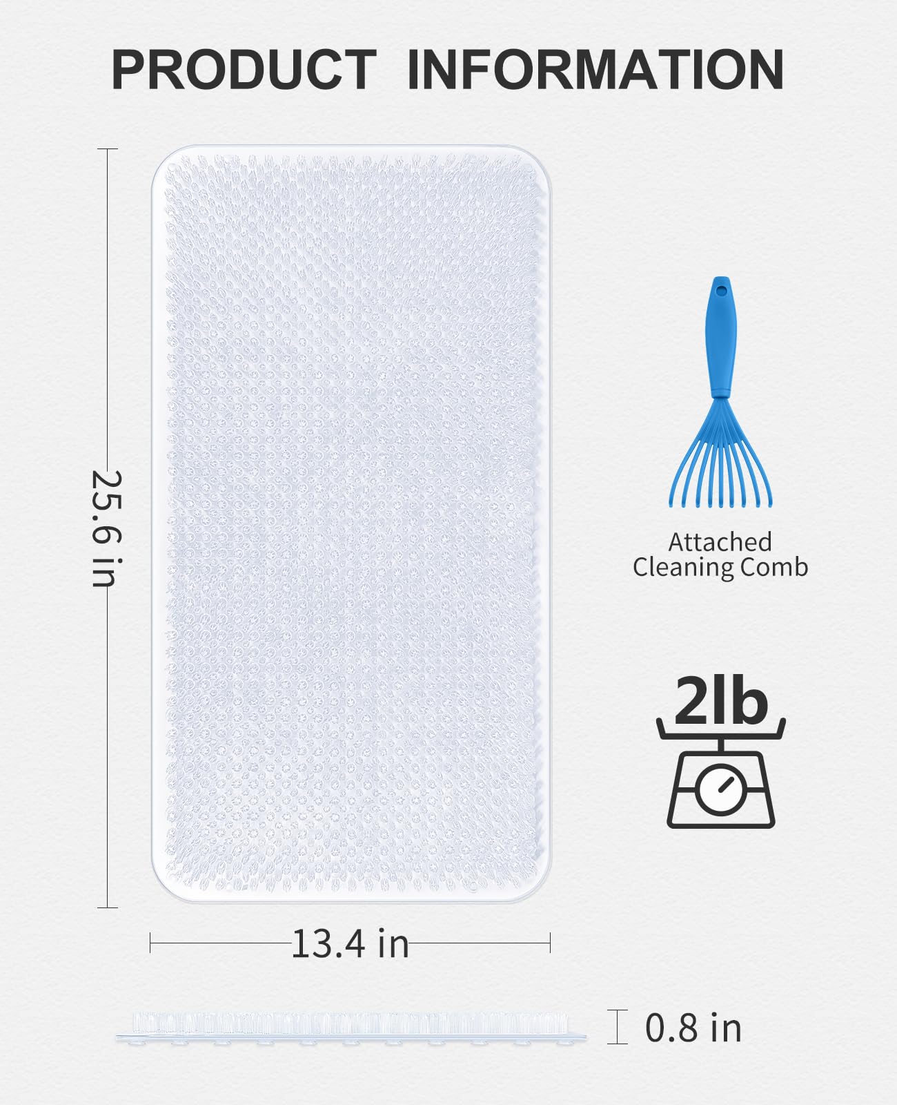 Othway Non Slip Grassy Bathtub Mat : 25.6X13.4 Inches Sturdy But Soft Anti Fatigue Bath Mat_Quick Drain Shower Floor Mat With So