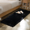 ORINOVA Black Washable Fluffy Area Rugs for Bedroom Shaggy Faux Sheepskin Fuzzy Fur Carpet for Living Room Hallway Nursery Rugs 