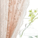 Finecity Blush Lace Curtains 96 Inches Long - Country Rustic Branch Floral Lace Sheer Curtains 2 Panels Set For Living Room, Pri