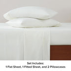 Ugg Hedi Queen Sheet Set 4-Piece Luxury Cooling Sheets Deep Pockets Premium Bedding With 2 Pillow Shams Hypoallergenic Machine Washable Soft Lightweight Bed Set For Bedroom, Queen, White