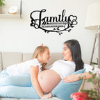 Family Sign Black Metal Wall Art Decor, Oppro Family Where Life Begins Love Never Ends Wrought Iron Wall Decorations, Hanging Fa
