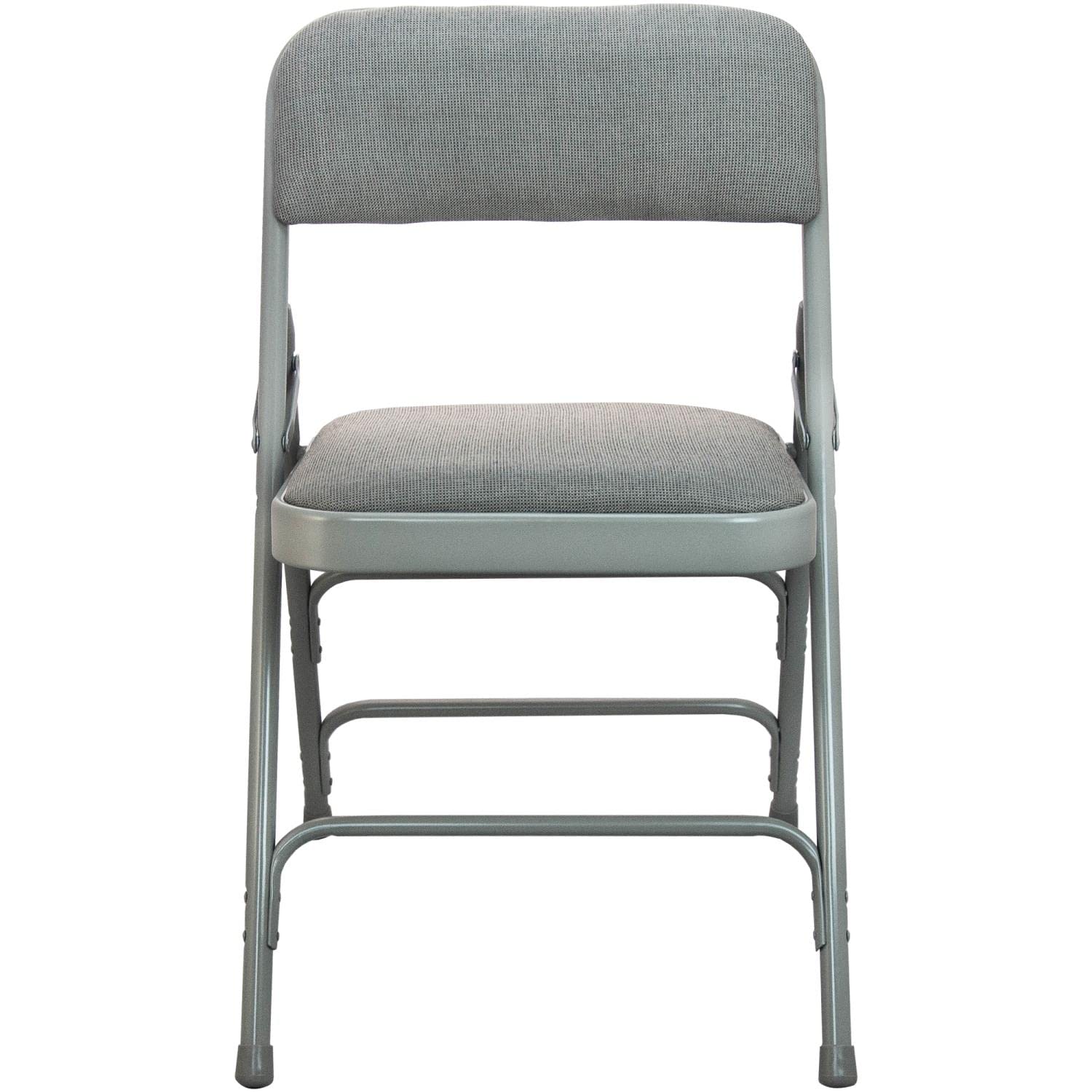 Flash Furniture Advantage Padded Folding Chair 1 Seat, Grey Fabric/Grey Metal