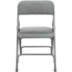 Flash Furniture Advantage Padded Folding Chair 1 Seat, Grey Fabric/Grey Metal