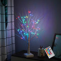 Lighted Trees for Indoor Decor with Timer, Small Christmas Tree with 72 LED Colour Lights, 2FT Light Up Birch Tree Tabletop Lamp