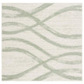 Safavieh Adirondack Collection Area Rug - 6' Square, Ivory & Sage, Modern Wave Distressed Design, Non-Shedding & Easy Care, Idea