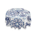 Qilmy Paisley Flower Outdoor Tablecloth 60 Inch Waterproof Round Tablecloth With Umbrella Hole And Zipper For Backyard Party Bbq