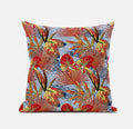 HomeRoots Gold Black Purple 16â€ Crimson Yellow Tropical Zippered Suede Throw Pillow