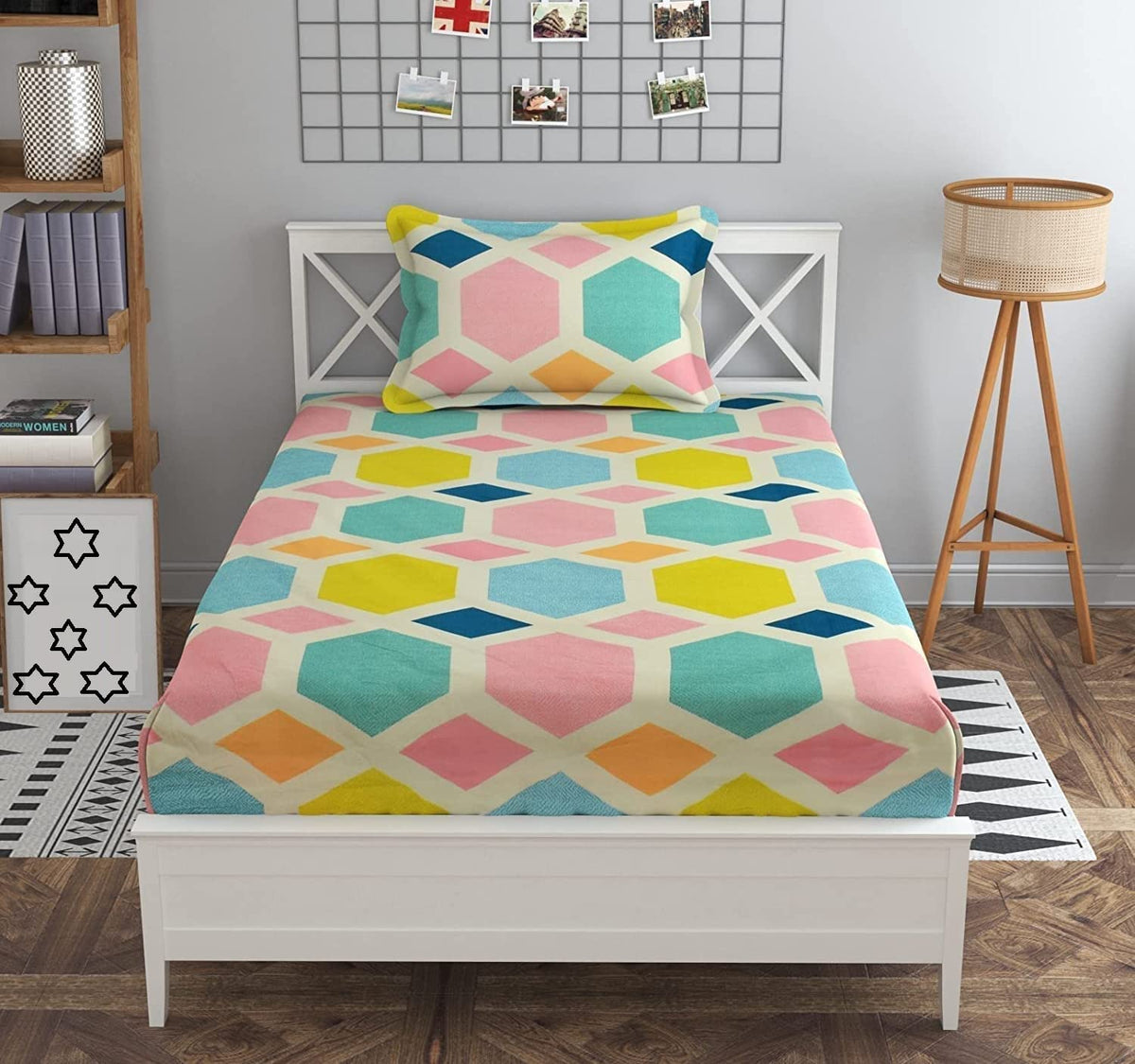 Amazon Brand  Umi Super Soft Brushed Microfiber Cotton Single Bedsheet with Pillow Cover,Bedsheet 60X90(Inches) Pillow Cover 17