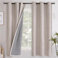 Youngstex Linen Blackout Curtains For Bedroom, Full Room Darkening Linen Textured Window Drapes Thermal Insulated Panels For Liv