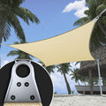 Shademart Heavy Duty 16' X 16' Beige Square Sun Shade Sail, Commercial Grade Upf50 Canopy, Reinforced Corners & Edges, 260 Gsm F