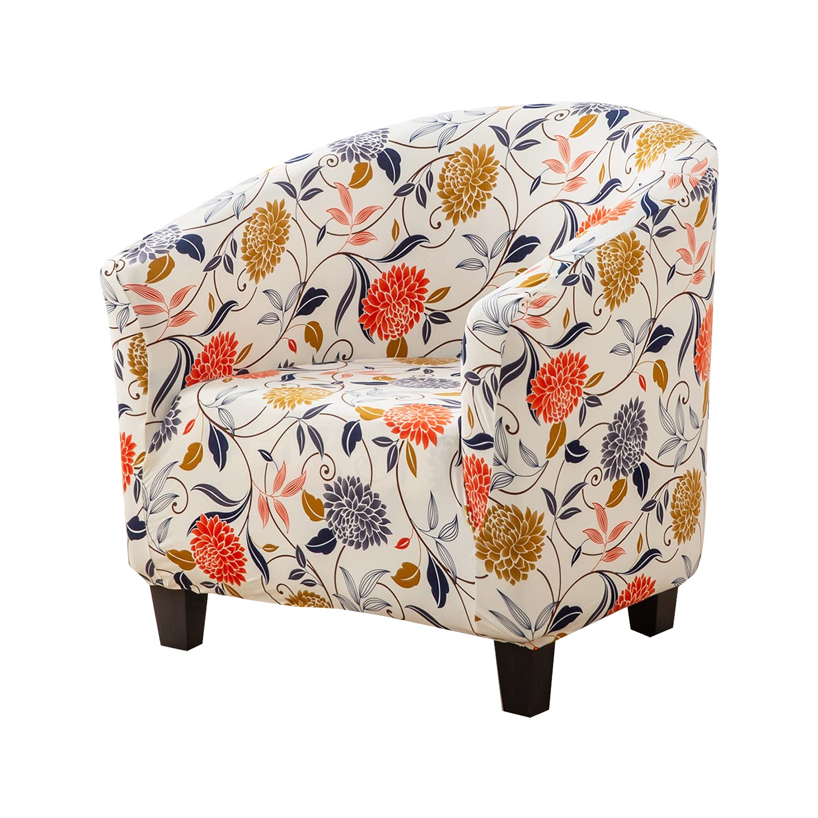 Niluoh Club Chair Slipcover Tub Chair Cover Stretch Armchair Covers Sofa Cover Furniture Protector For Living Room (Corn Poppy)