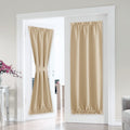 PONY DANCE Front Door Blinds - Blackout Patio Panel Top and Bottom Rod Pocket French Door Curtain for Privacy Bonus Tiebacks, Do