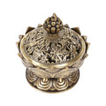 Vintage Backflow Smoke Incense Burner Incense Holder Metal Incense Cone Burner Holder Lotus Bowl Zinc Alloy for Home Office Orna