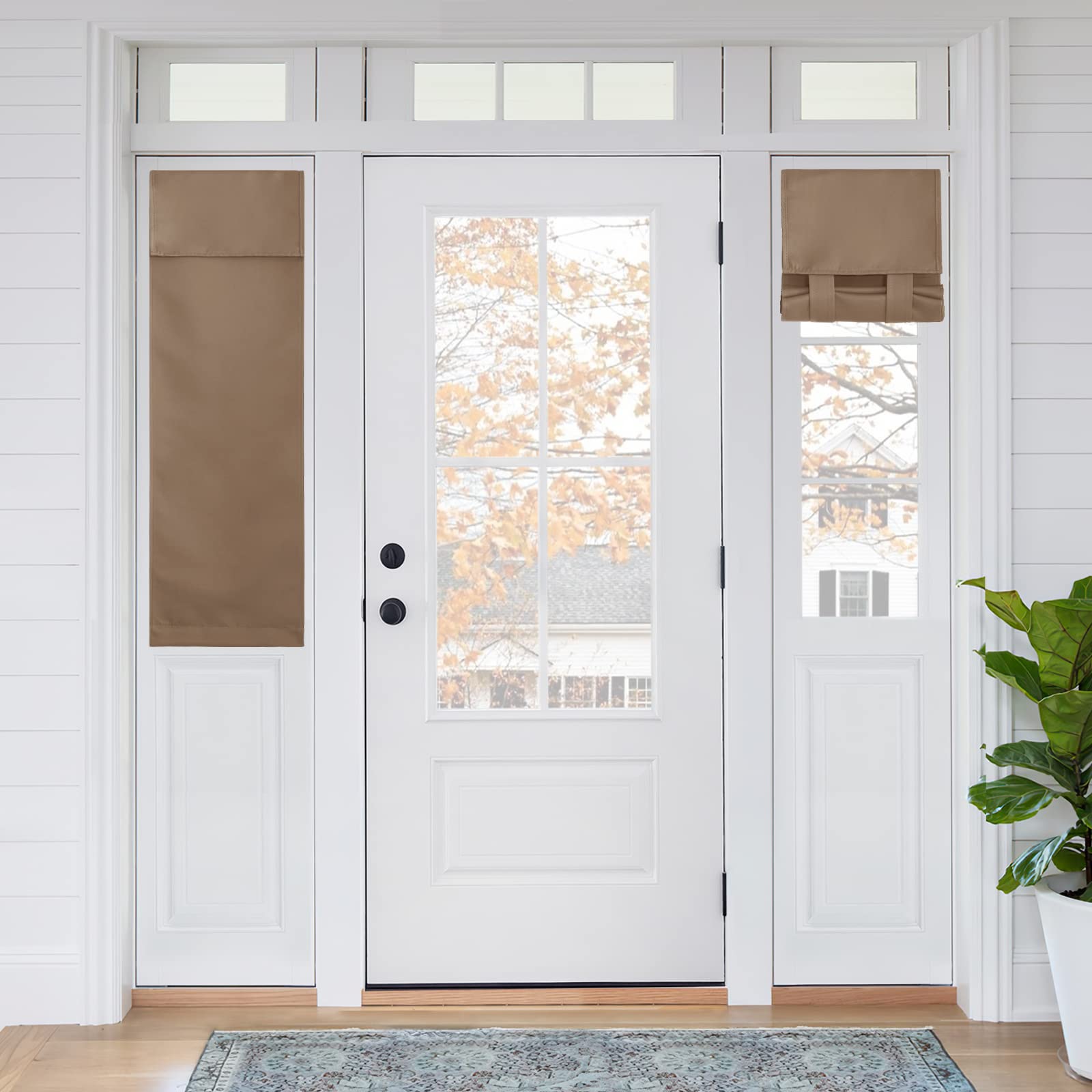Ryb Home Sightlight Door Window Curtains 2 Panels, Privacy Half Door Window Curtains Thermal Insulate Covering For Patio Door Gl