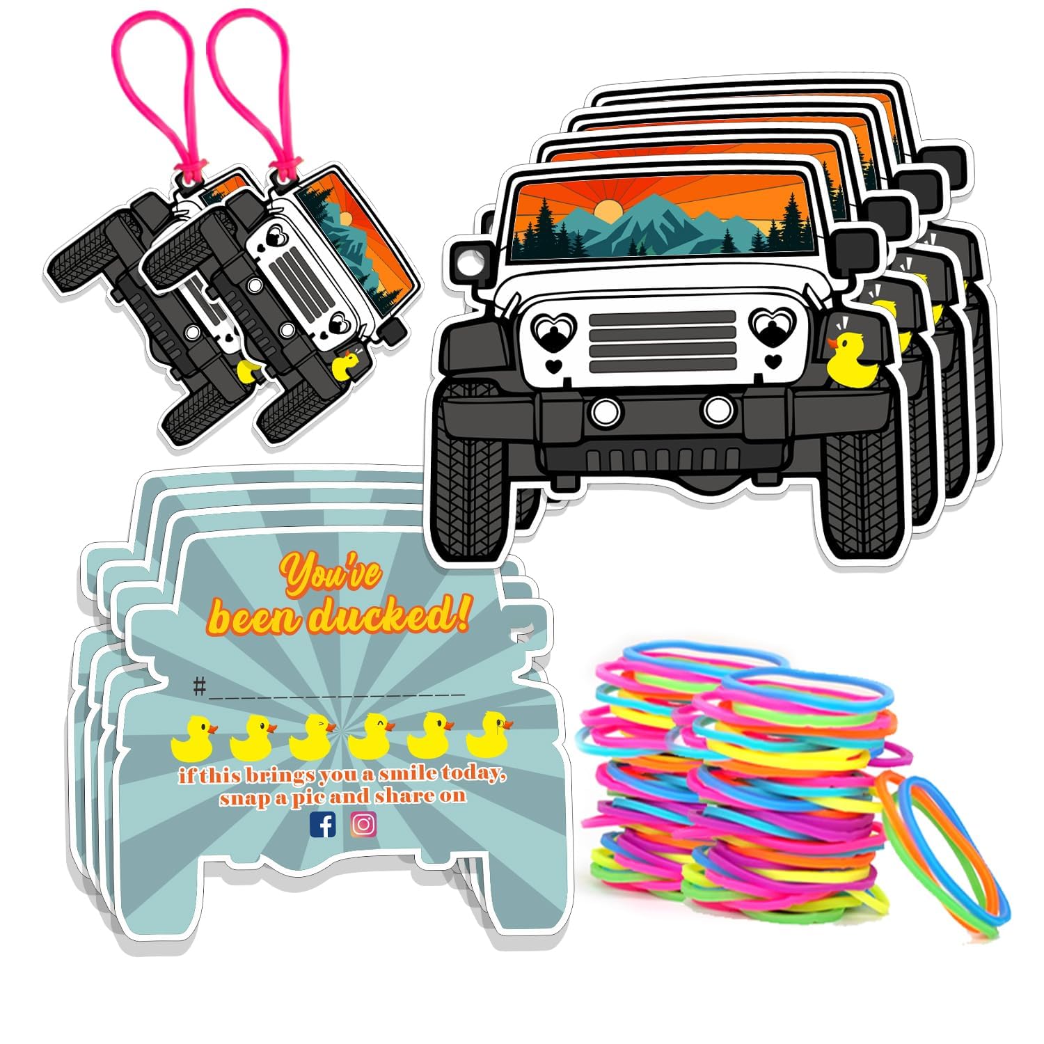 You'Ve Been Ducked Card, Duck Tags, Dcuk Duck Tags, Duck Ducking Game Card, 50 Pack, 3.5 X 2.5 Inches, Duck Tag With Hole And Ru
