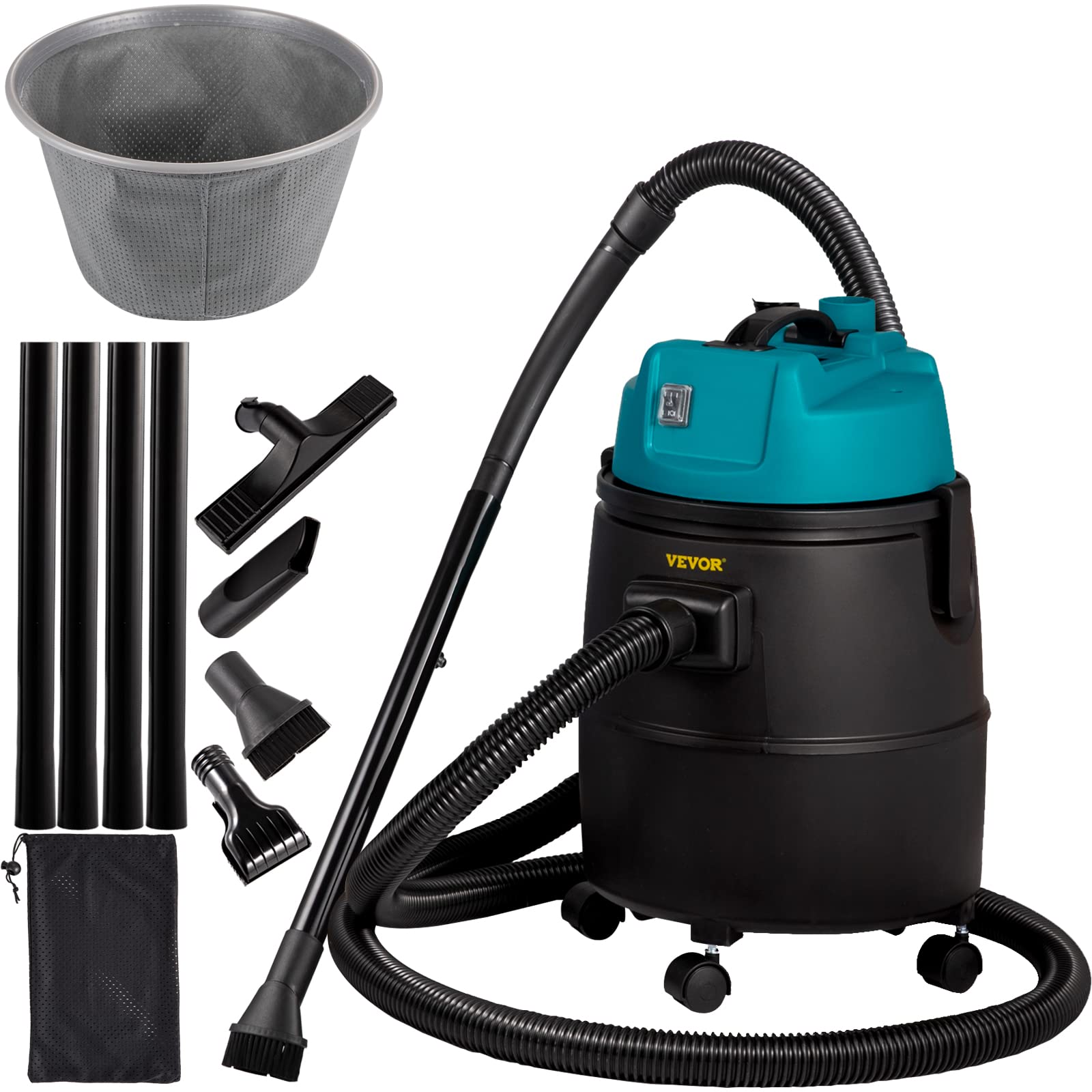 Vevor Pond Vacuum Cleaner, 1400W Motor In Single Chamber Suction System, 120V Motor W/15 Ft Electric Wire, 4 Brush Heads, 4 Exte