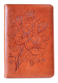 Sohospark Wildflowers Refillable Faux Leather Journal, 6X8.7 Vegan Lined Writing Journal For Women Or Men