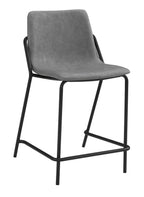 Coaster Home Furnishings Solid Back Upholstered Counter Height Stools Grey and Black (Set of 2) (183452)