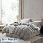 Nestl Light Grey California King Duvet Cover Sets - Soft Prewashed Cal King Duvet Cover, 3 Piece, With Zipper Closure, 1 Duvet Cover 104X98 Inches And 2 Pillow Shams
