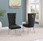 Best Quality Furniture SC330-337 Dining Chairs, Black/Silver
