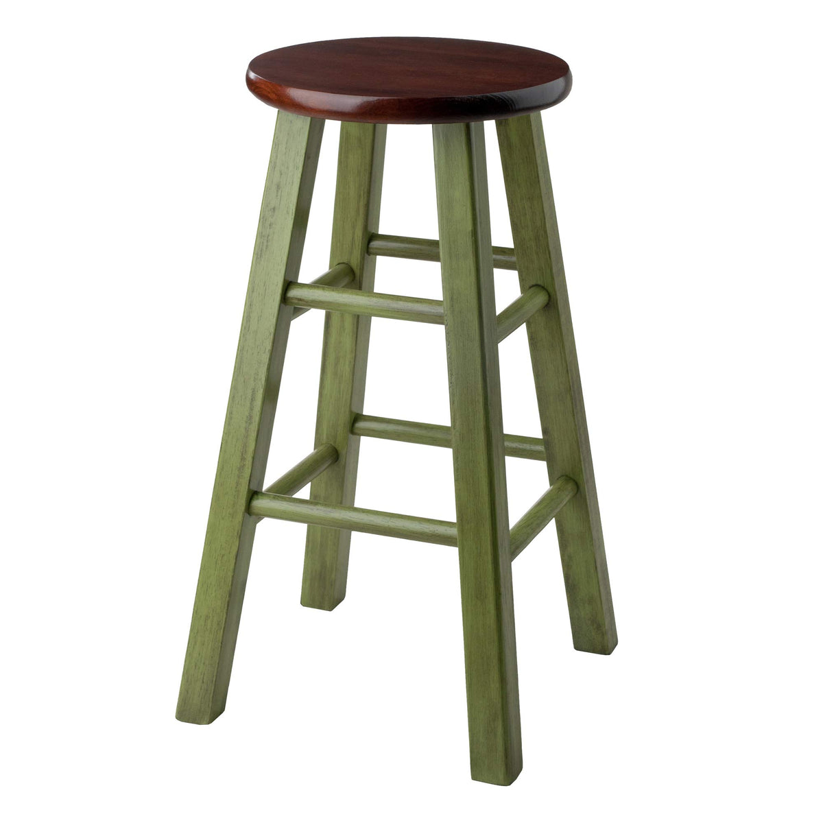 Winsome Wood Ivy Counter Stool, Rustic Green And Walnut, 24&quot;