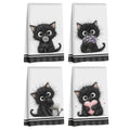 Jztco 4 Pcs Cute Cat Kitchen Towels, Cat Gifts Reusable Hand Towels02