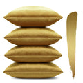 Otostar Set Of 4 Decorative Throw Pillow Covers Soft Velvet Solid Square Pillow Cases Luxury Cushion Covers Case For Sofa Car Pa