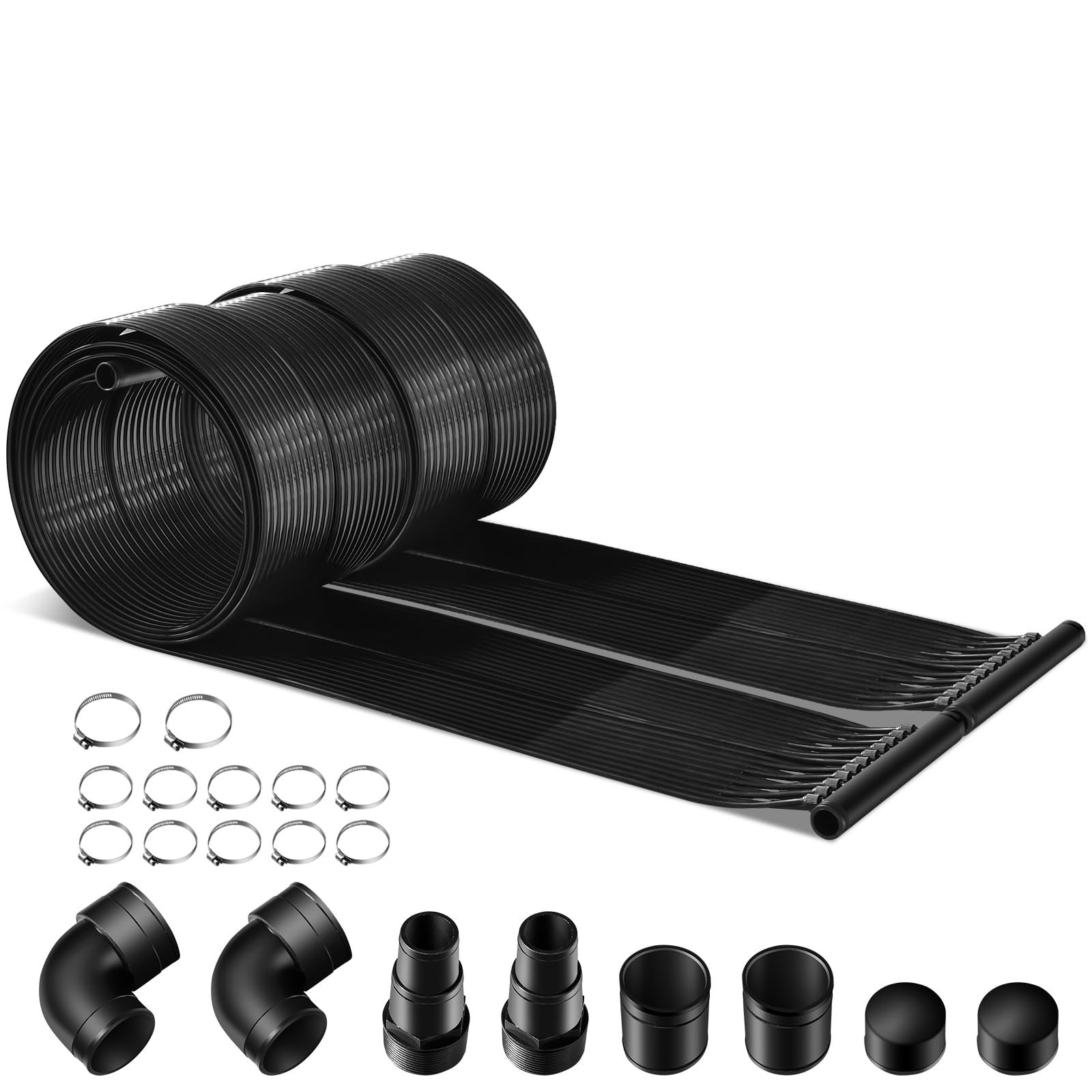 Ironmax Solar Pool Heater, 2.5 X 20 Feet Above Ground/Inground Pool Heater Collection Panel W/Adapter & Hose Connector, Swimming