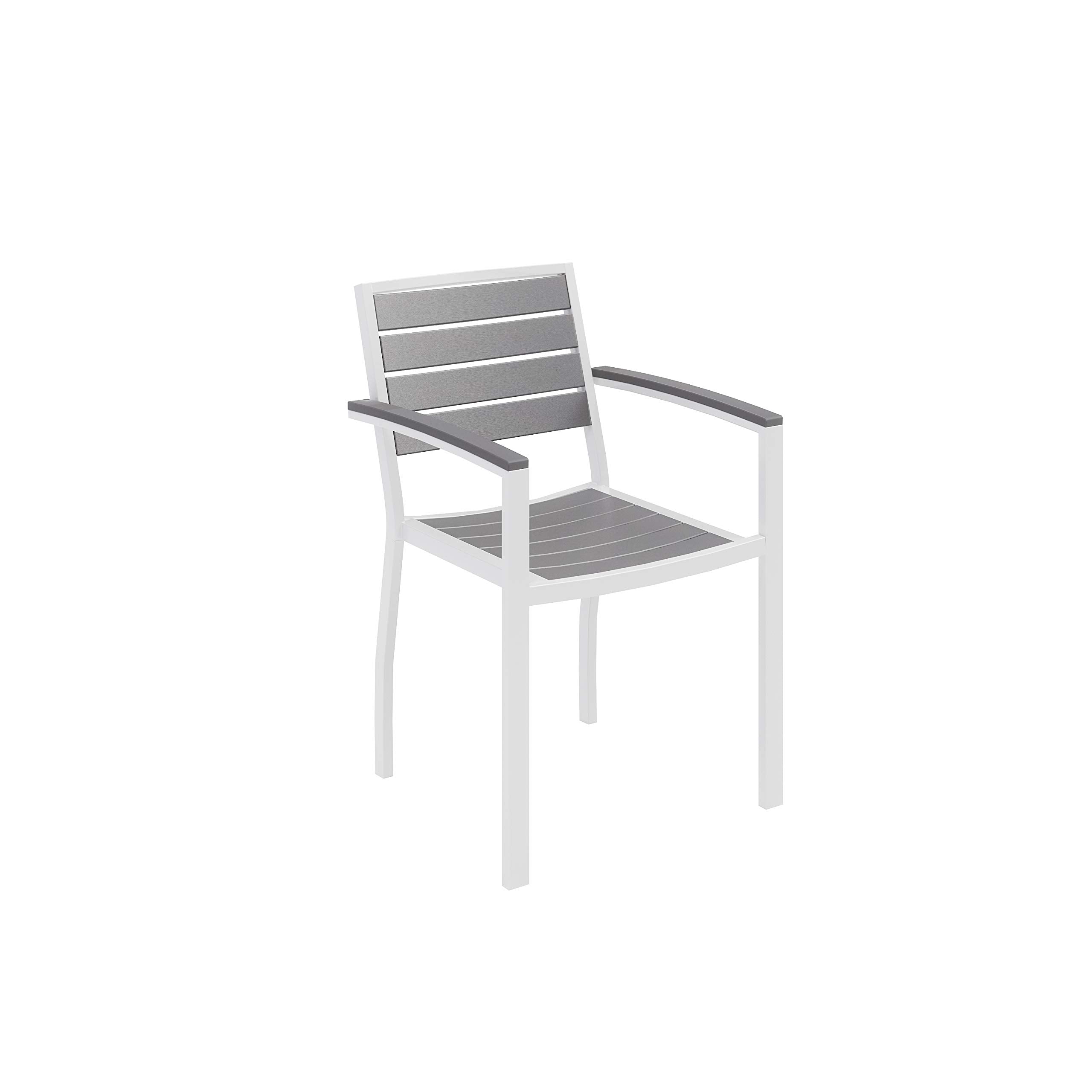 Olio Designs Series Ivy Patio Arm Chair, Grey/White