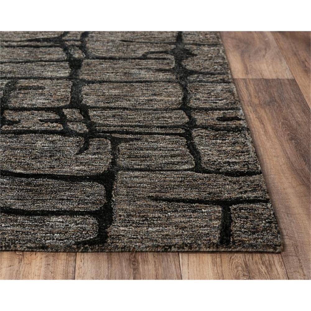 Rizzy Home Alora Decor Winston 5' X 8' Geometric Charcoal/Black/Grey Hand-Tufted Area Rug