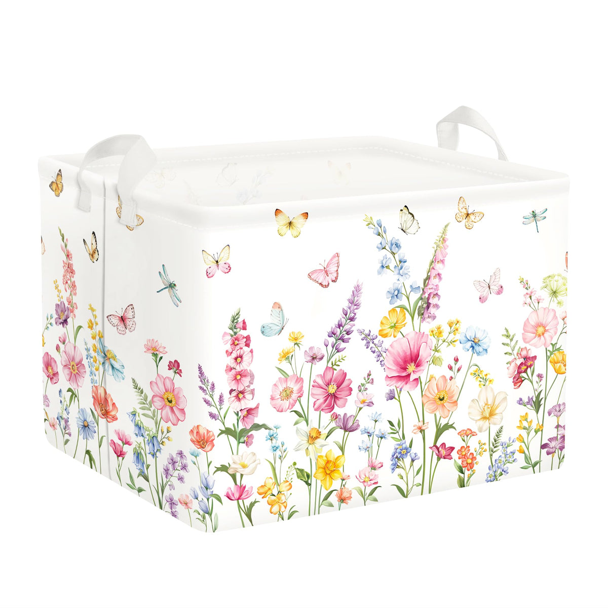 Clastyle Wildflower Baby Laundry Hamper Collapsible Clothes Kids Storage Basket Waterproof Women Girls Toy Box for Nursery Room,
