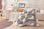 Bulldog Stuffed Animal Soft Large Dog Plush Hugging Pillow Gifts For Boys Girls Children'S Day Gray 23.6In/60Cm
