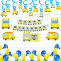 Untumble Wheels On The Bus Theme First Birthday Party Swirl Decorations Kits For House Parties (Pack Of 54 Pieces)|Yellow