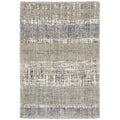 HomeRoots Polyester 8'x10' Grey and Ivory Abstract Lines Area Rug
