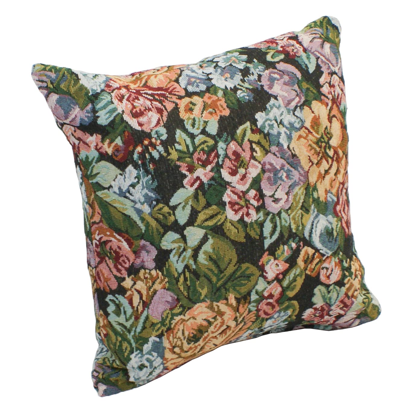 Blazing Needles Square Tapestry Throw Pillow, 17", Potpourri Floral