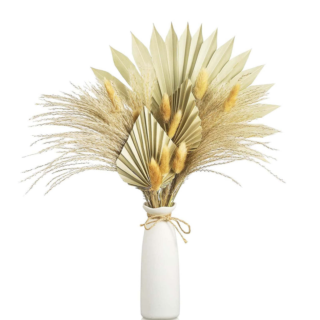 Boho Dried Palm Leaves, Small Dried Palms Plant Spears Fans, Palm Leaf With Stem For Home Office Wall Decor | Tropical Wedding F
