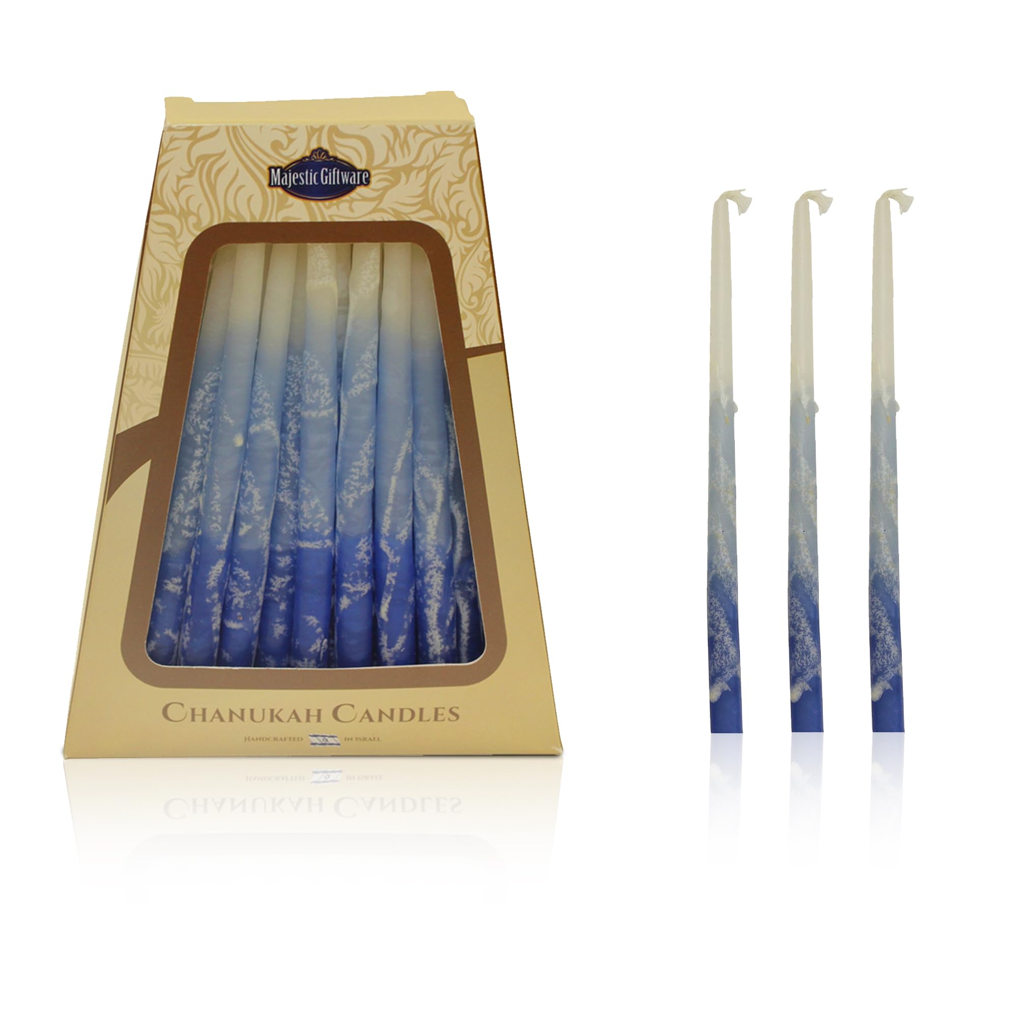 Majestic Giftware Multicolor Hanukkah Candles - CP18 | 45 Dripless Handcrafted Chanukah Candles for All 8 Nights of Hanukkah | M