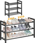 3Tier Expandable Metal Shoe Rack for Closet & Entryway, Shoe Organizer