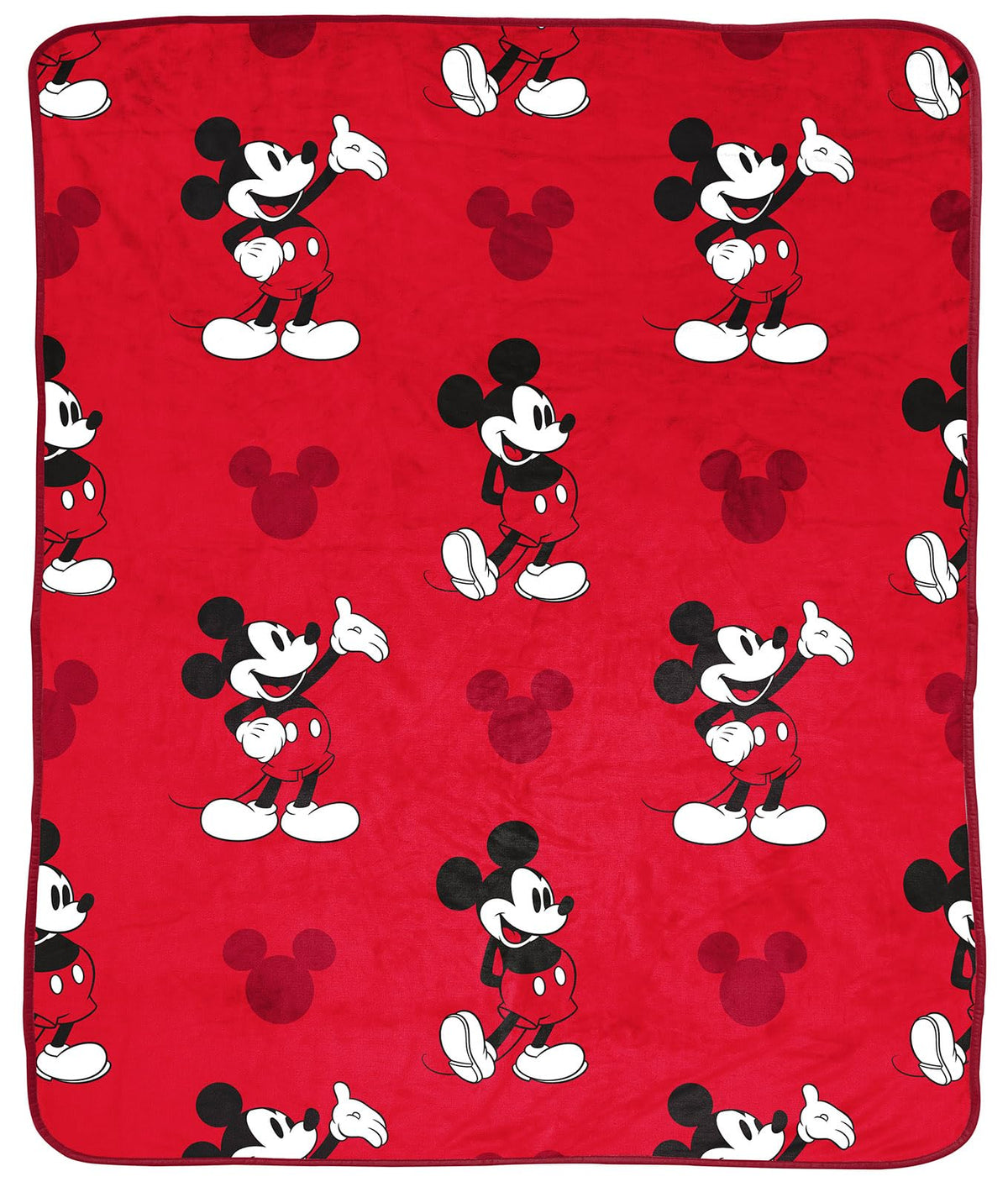 Disney Mickey Mouse Plush Throw Blanket - Measures 50 X 60 Inches - Kids Super Soft Red Fleece Bedding