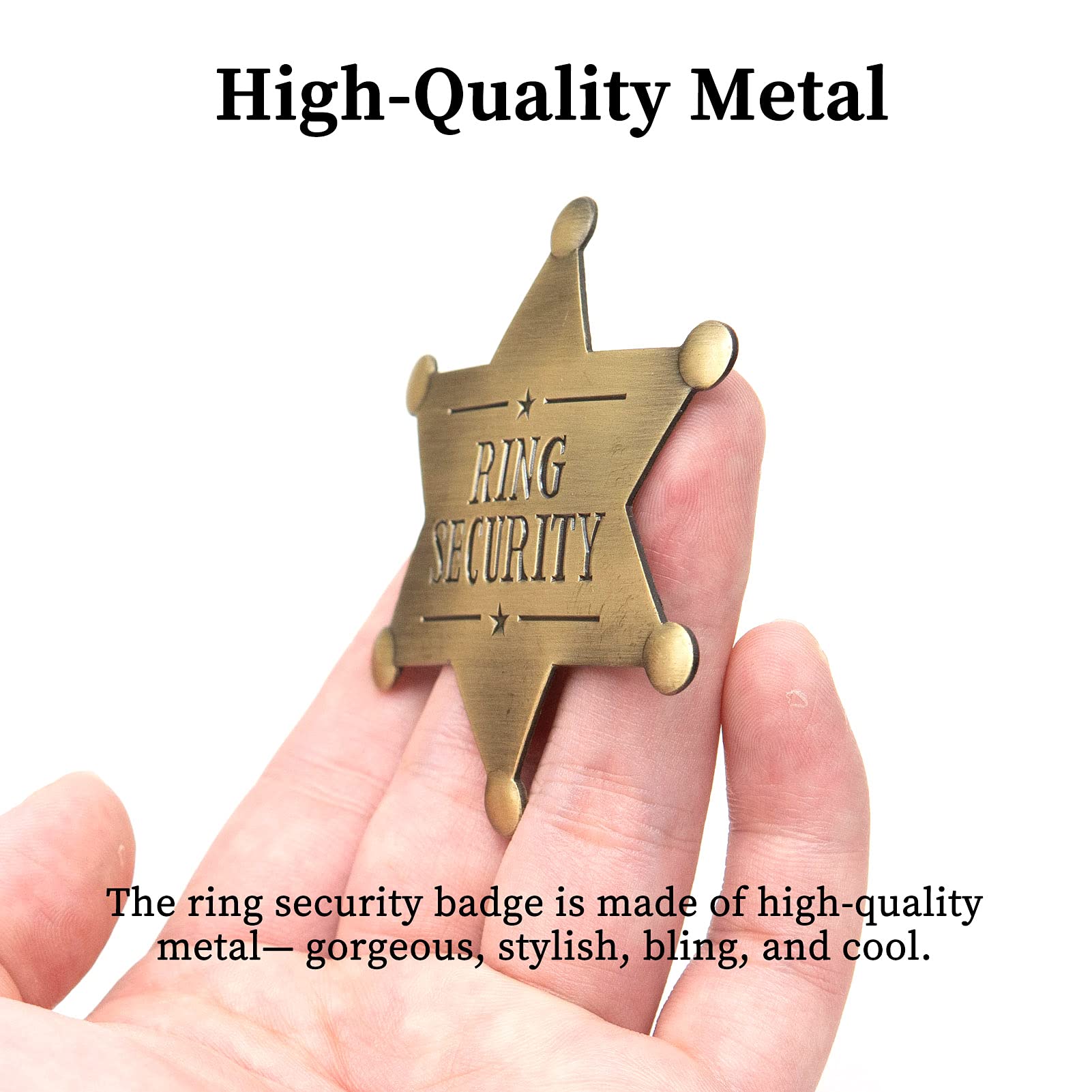 Forfine Ring Security Badge Metal Ring Bearer Gift Wedding Accessories For Party, Rehearsal, Kids, Boys, Wedding Souvenirs