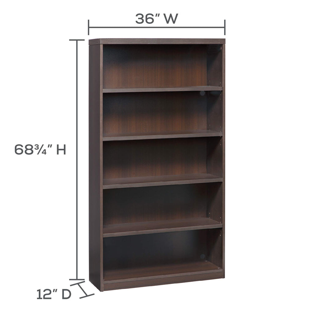 5 Shelf 68.75" Bookcase Finish: Mocha