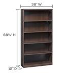 5 Shelf 68.75" Bookcase Finish: Mocha