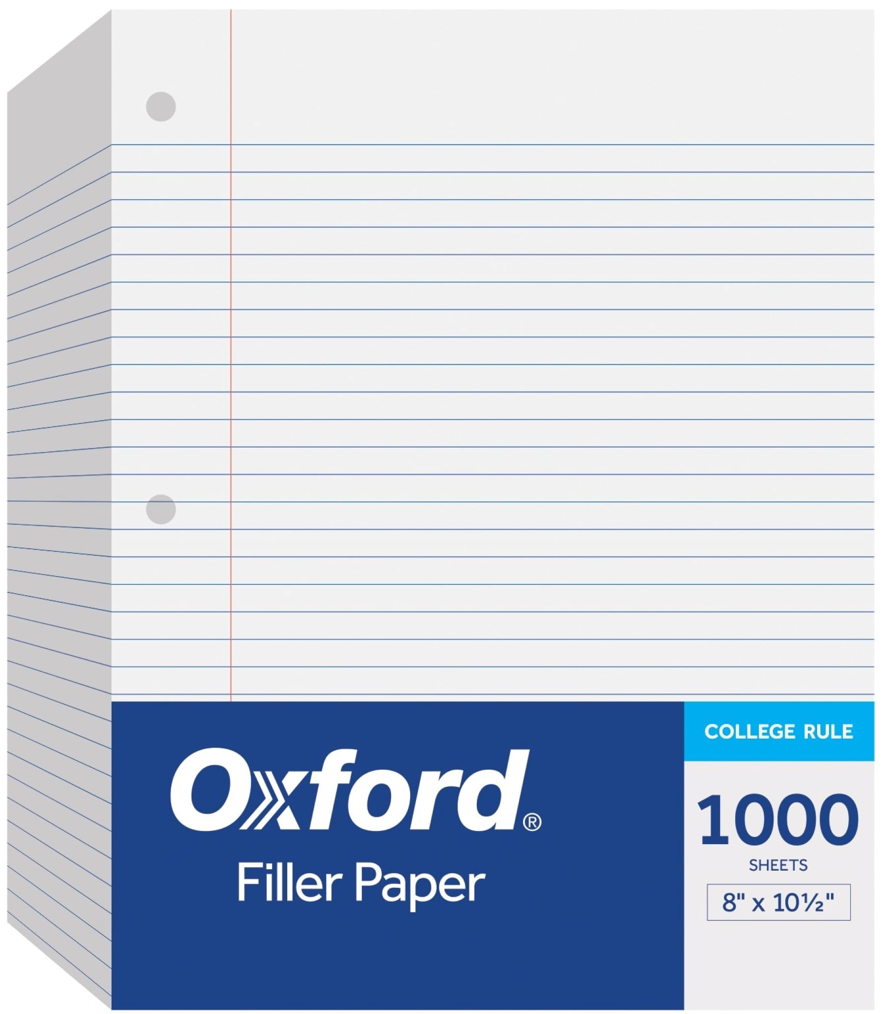 Oxford Loose Leaf Paper College Ruled - 1000 Pack Of 8 X 10.5 Inch, 3 Hole Punched Filler Paper