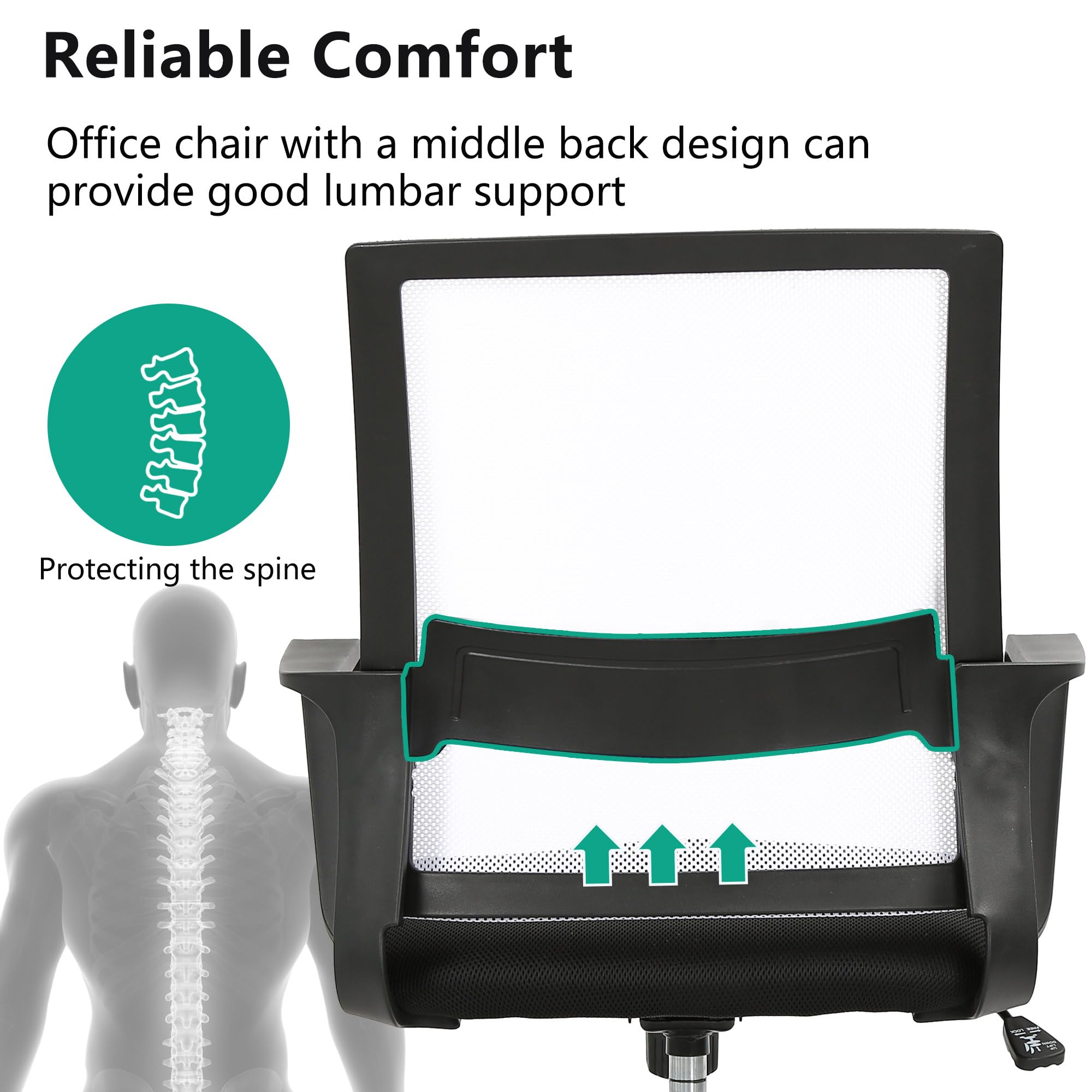 Paylesshere Gaming Chair Ergonomic Computer Chair Office Chair Video Game Chairs With Lumbar Support Desk Chair Armrest Mid Black Cushion Swivel Rolling Chair With Wheels For Home Office (White)