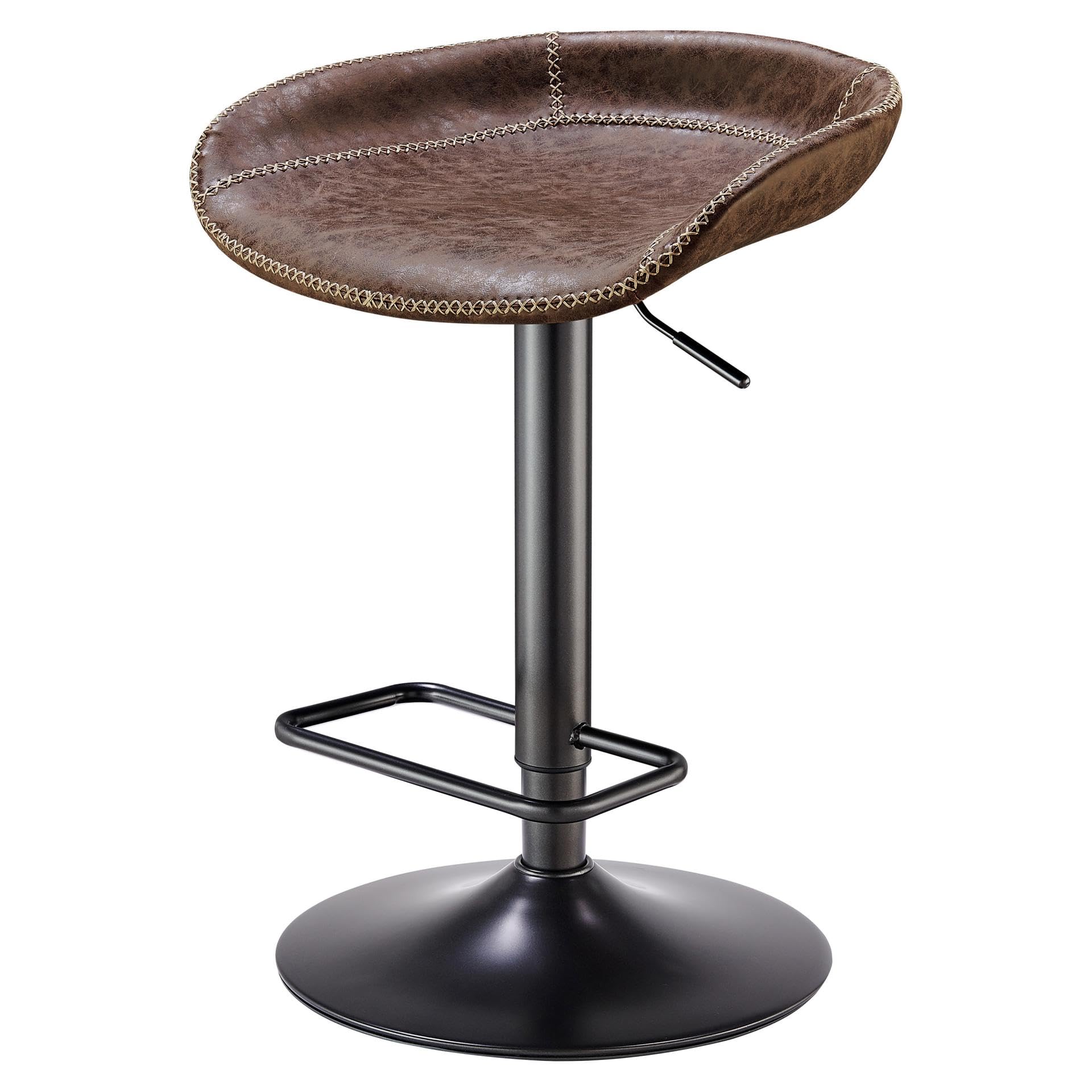 npd furniture and more New Pacific Direct Rouge PU Leather Gaslift Bar Stool - Vintage Coffee Brown