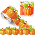 Spiareal 68.9 Feet Pumpkins Border Bulletin Board Border Flower Beach Sun Eucalyptus Paw Flag Hat Balloon Sailboat For Classroom