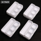 Set Of 32 Interlocking Desk Drawer Organizer Tray Dividers Plastic Shallow Narrow Drawers Organizers Separators Storage Bins Con